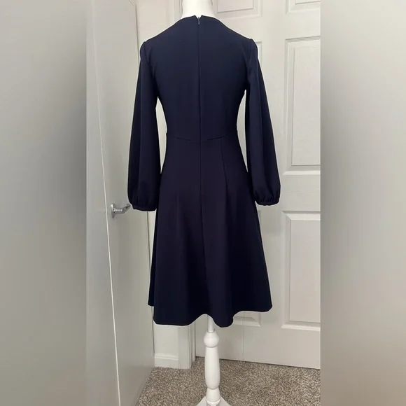 Calvin Klein | Dresses | Calvin Klein Blue Aline Bishop Sleeve Dress |  Poshmark
